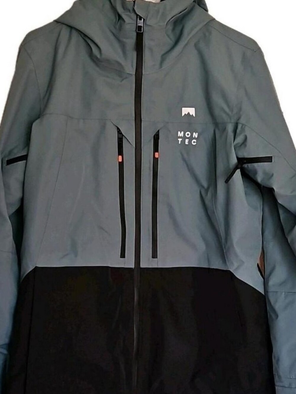 Montec Moss Ski Jacket Green/Black Colorblock L Hooded Full Zip Pockets perfect
